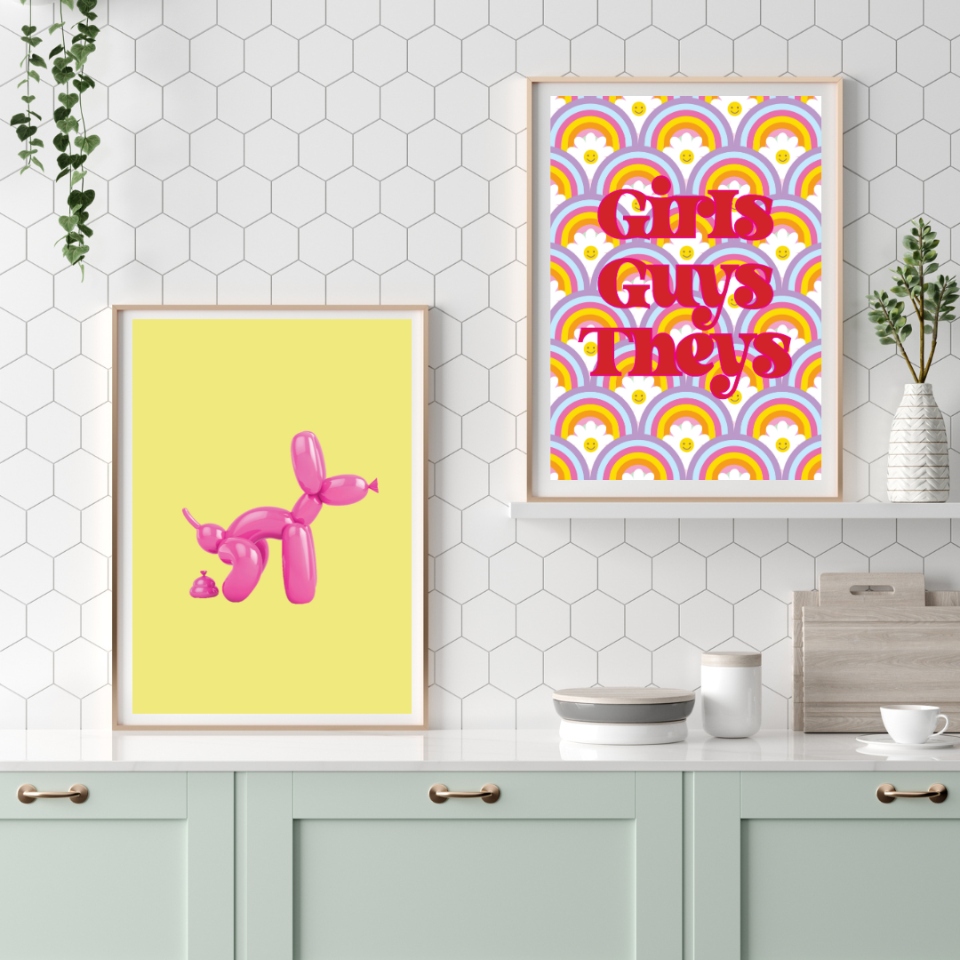 Girls Guys Theys Retro Print