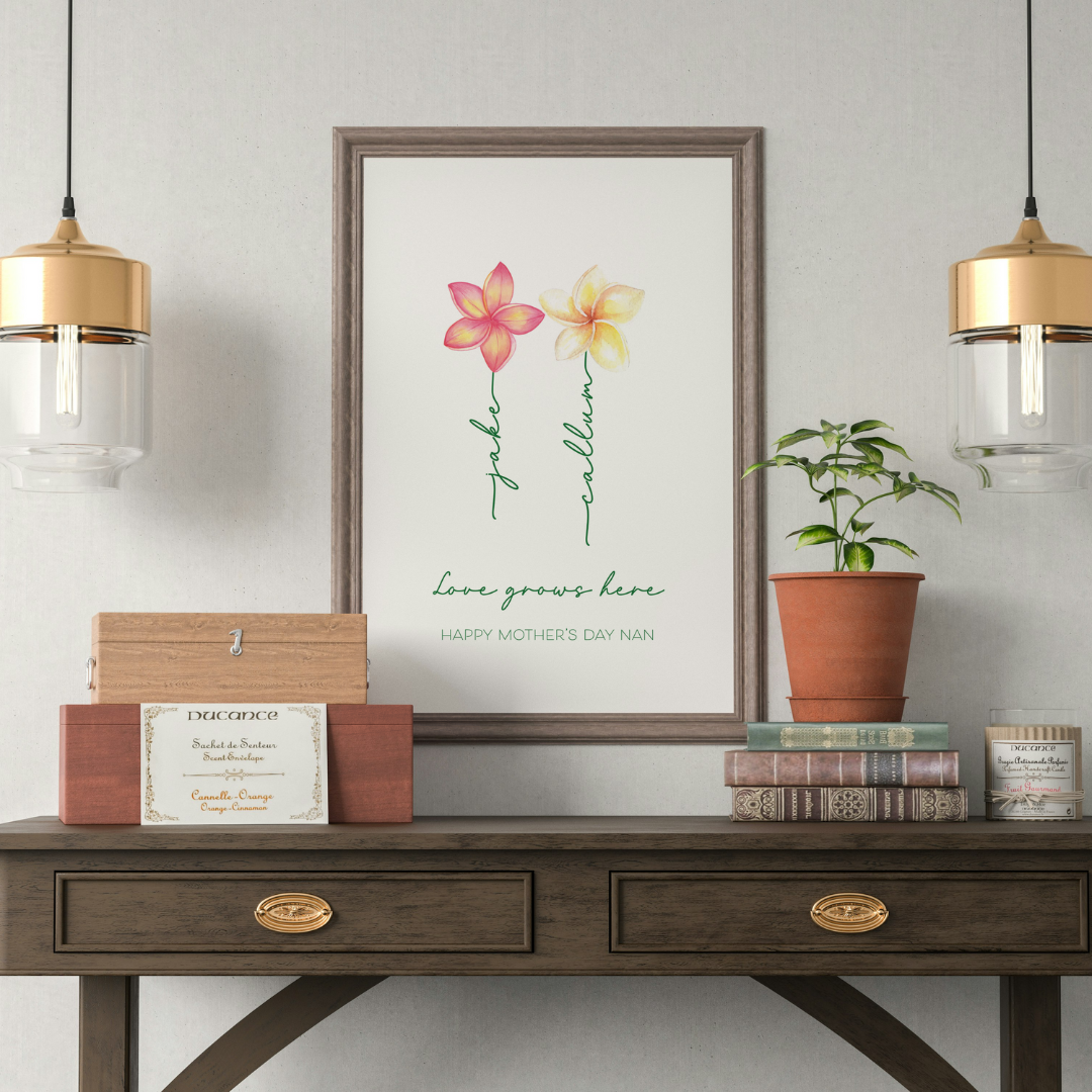 Personalised Flower Family Print