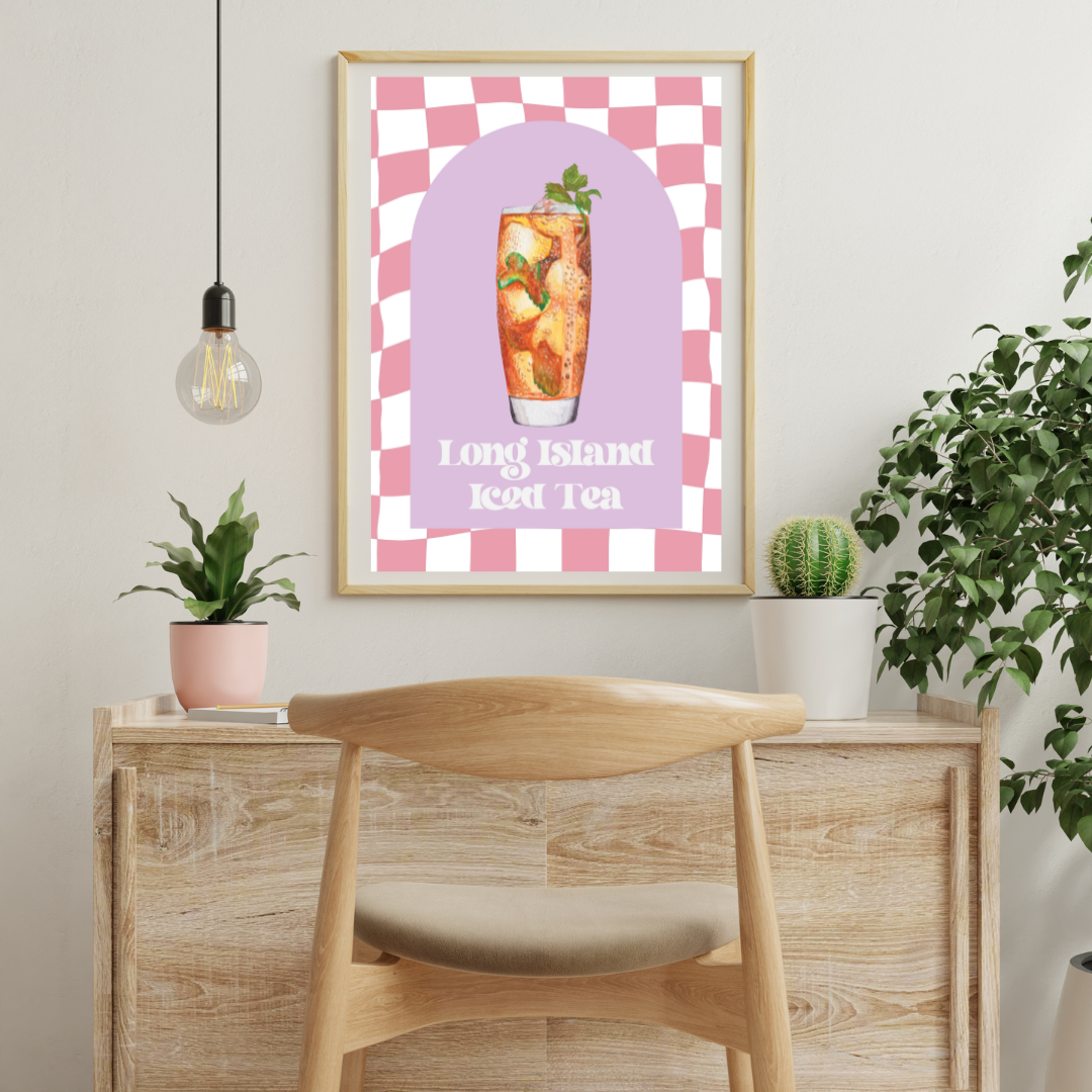 Cocktail Long Island Iced Tea Retro Print