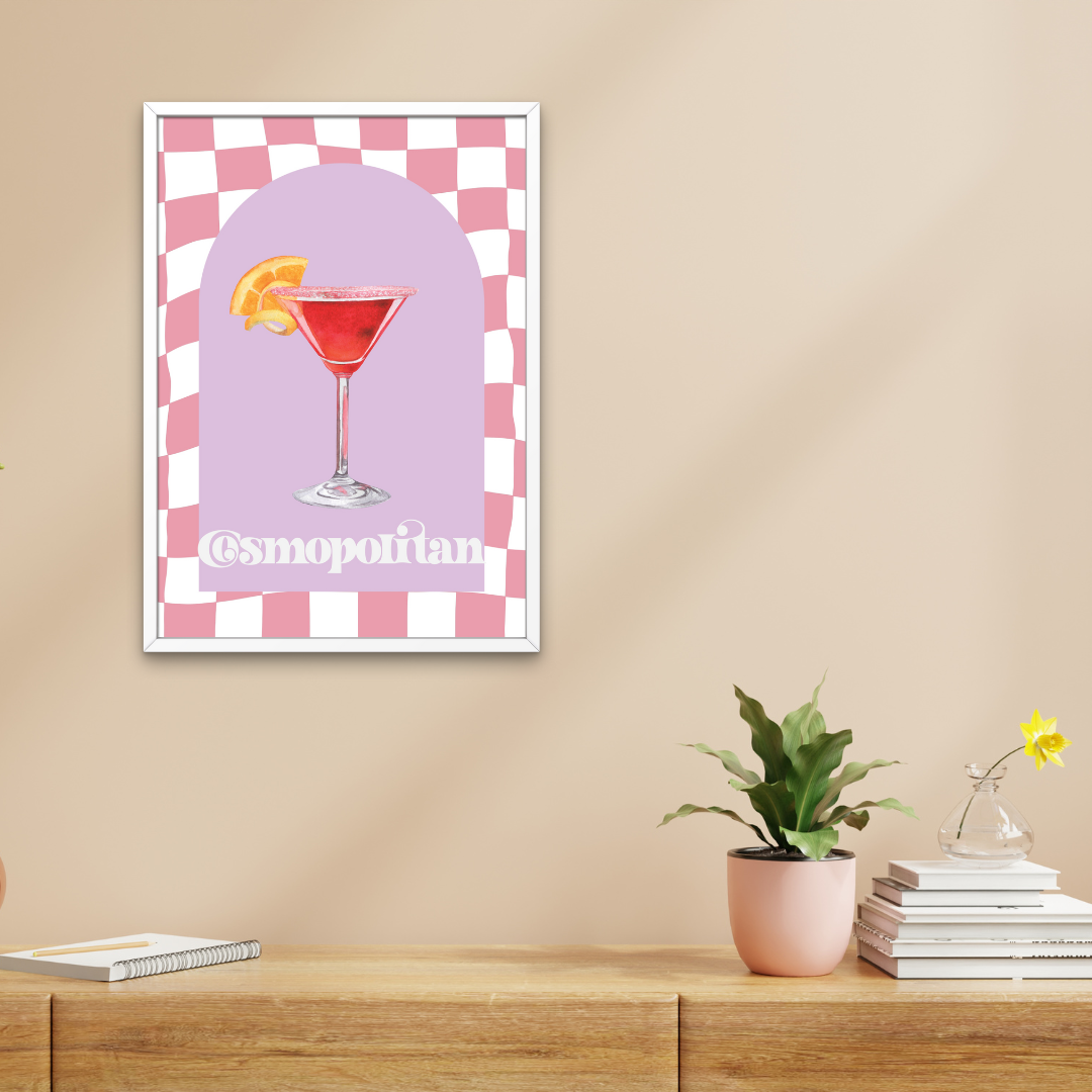 Cocktail Cosmopolitan Retro Print