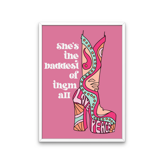 She's The Baddest Retro Print