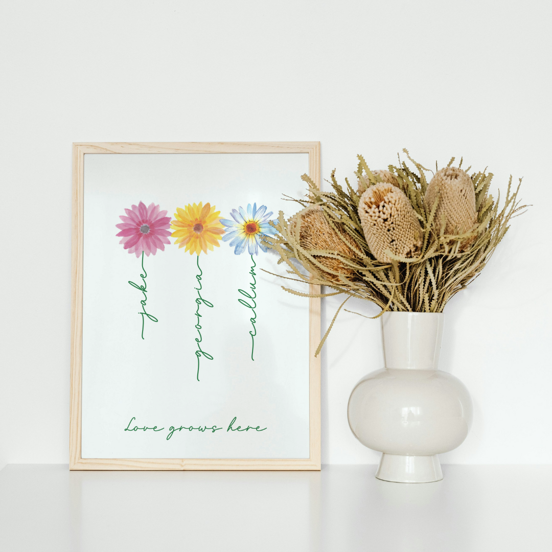 Personalised Flower Family Print