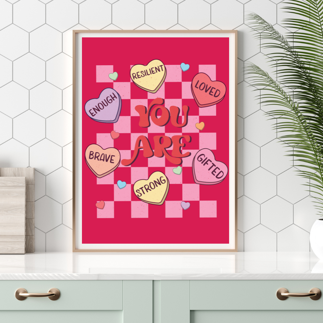 Affirmation Candy Retro Print