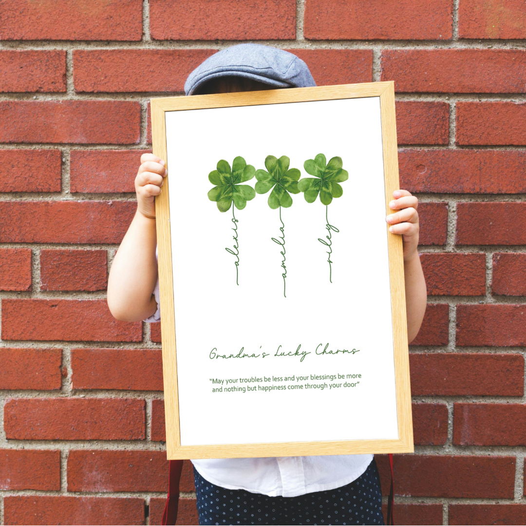 Mother's Day Family Personalised Shamrock Wall Print