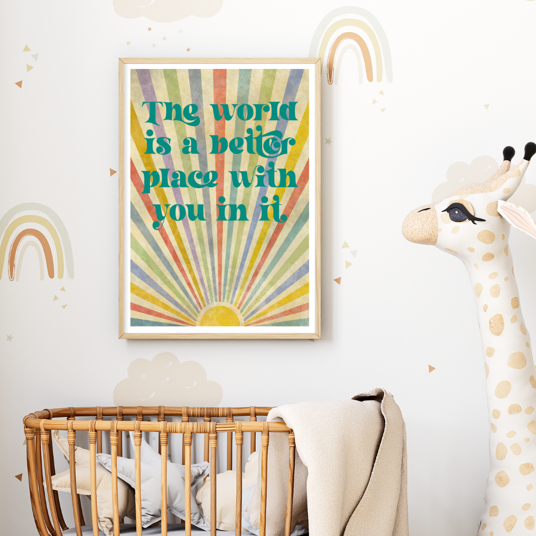 The World is a Better Place Retro Print