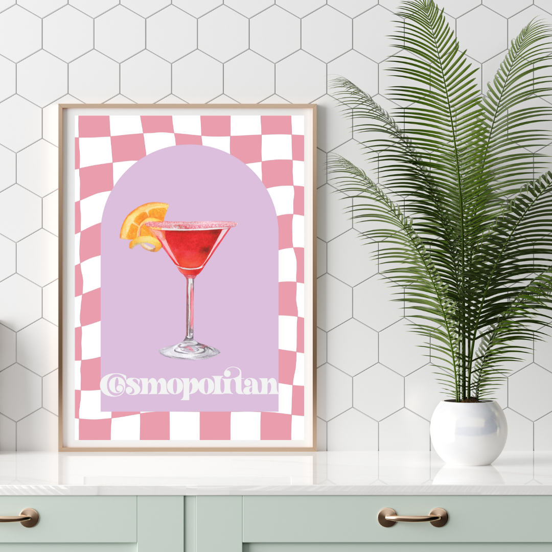 Cocktail Cosmopolitan Retro Print