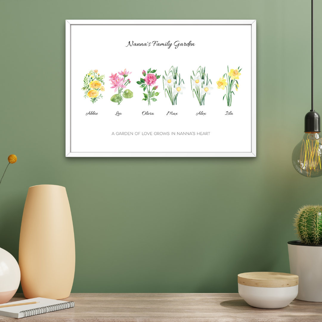 Bright Mum's / Nanna's Garden Family Print