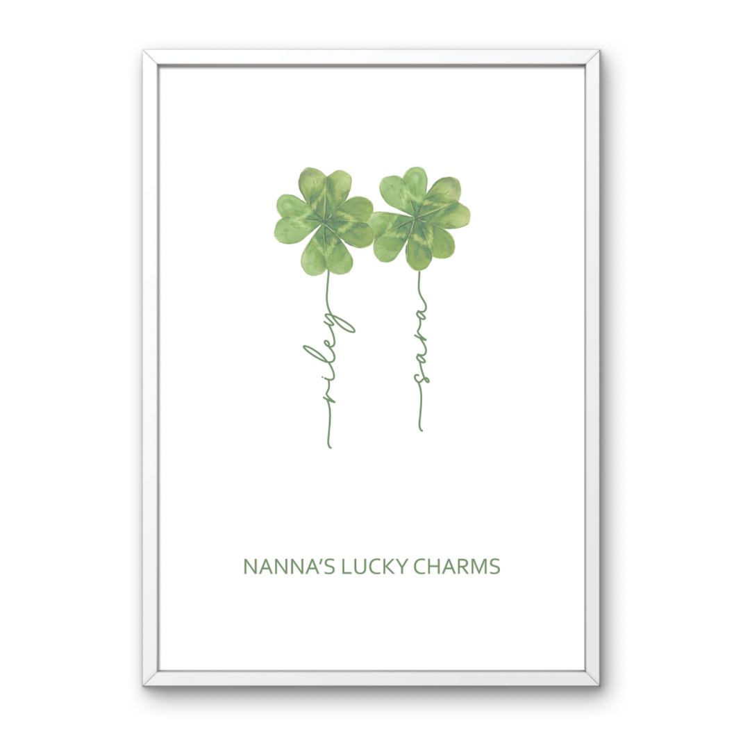 Mother's Day Family Personalised Shamrock Wall Print