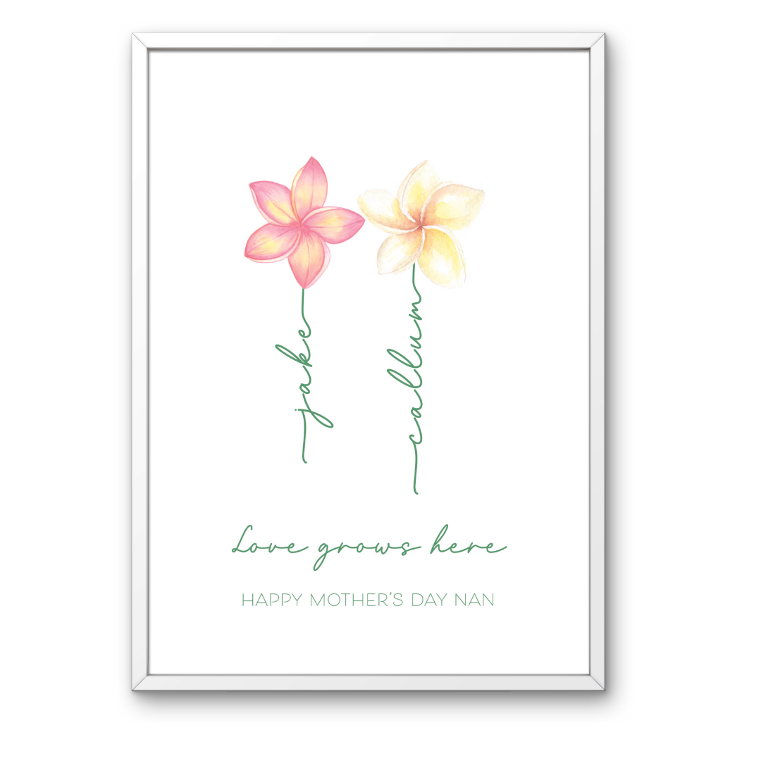 Personalised Flower Family Print