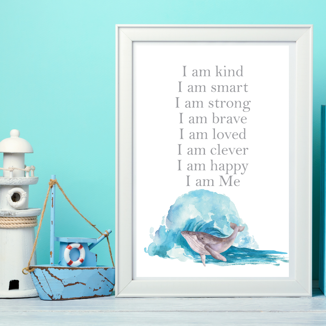 Whale Child's Affirmation / I Am Print