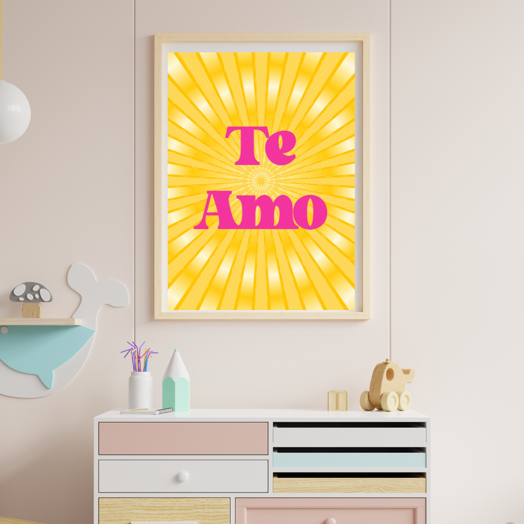 Te Amo Retro Print