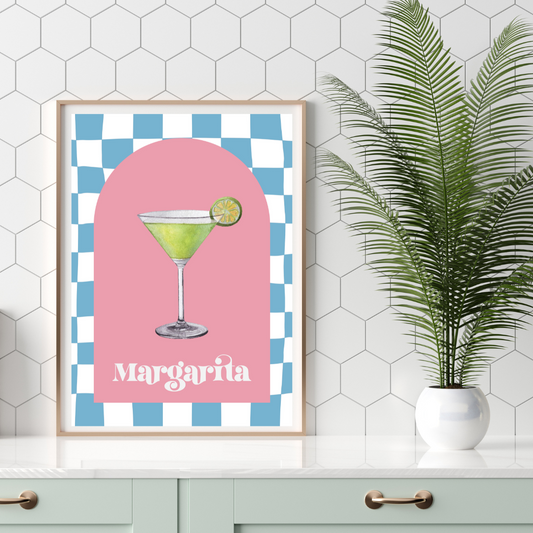 Cocktail Margarita Retro Print
