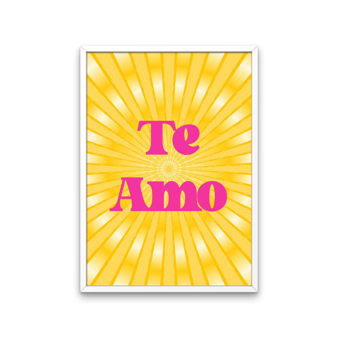 Te Amo Retro Print