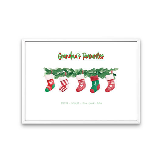 Family Christmas Stocking Print