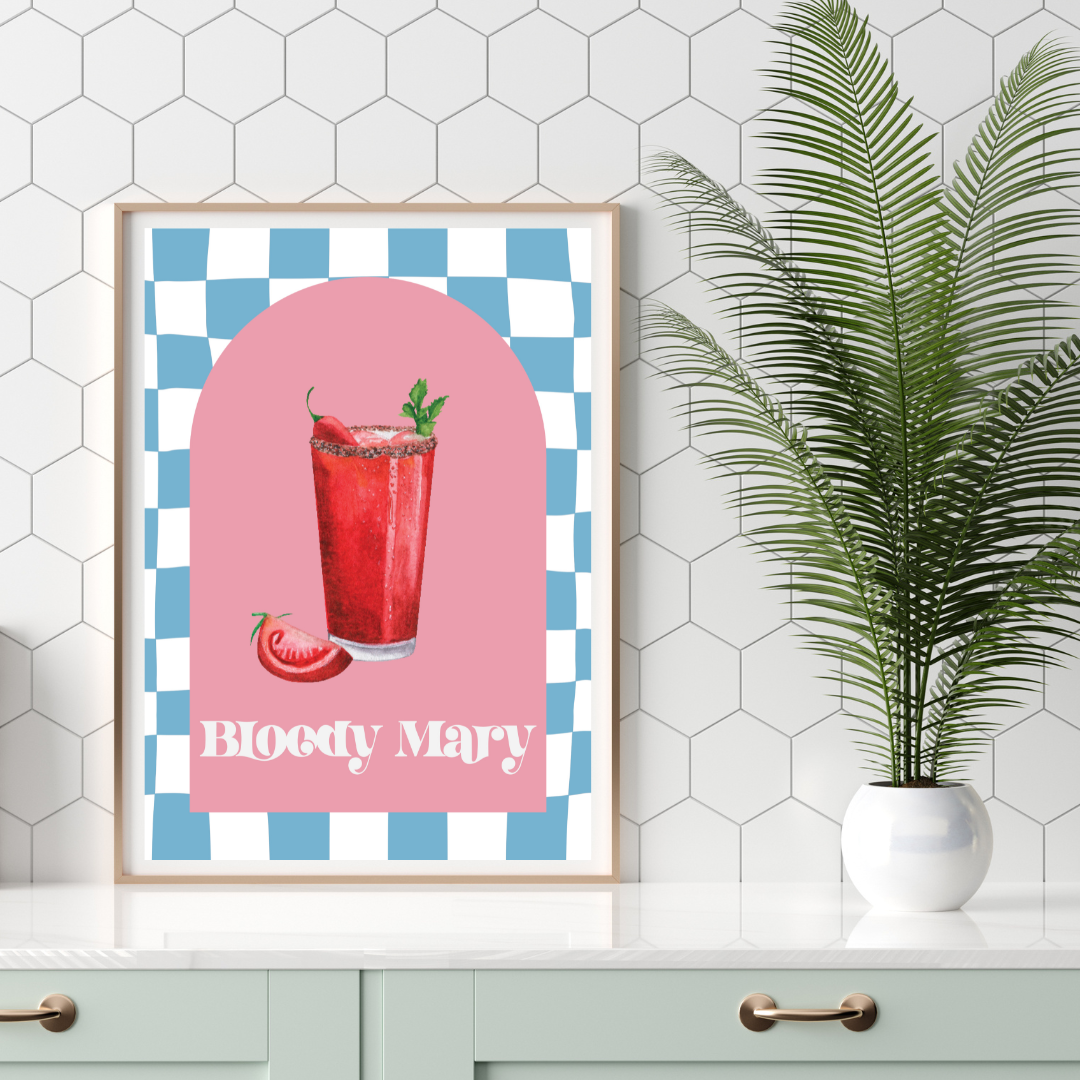 Cocktail Bloody Mary Retro Print