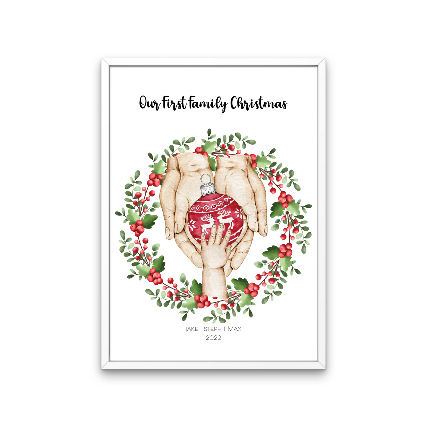 Personalised Christmas Family Hands Print