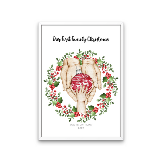 Personalised Christmas Family Hands Print