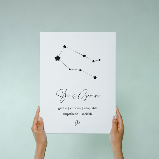 Minimalist She Is Star Sign Print