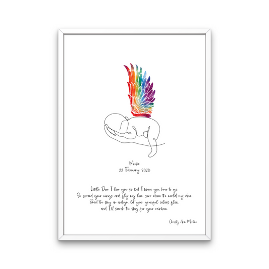 Little Dove Personalised Baby Memorial Print