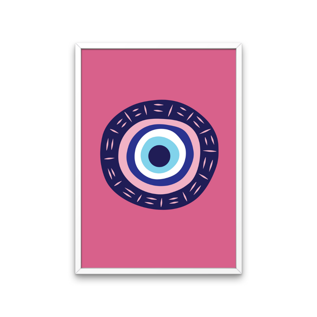 Evil Eye Pink Retro Print