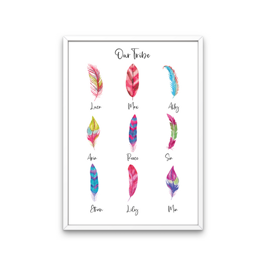 Bright Feather Family Print