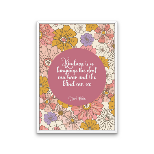 Mark Twain Kindness Retro Print