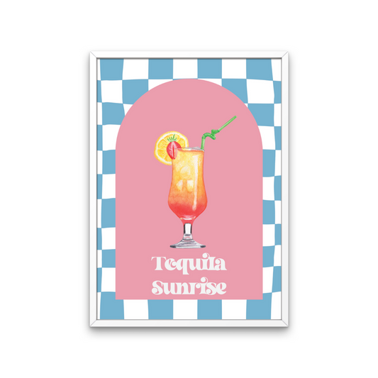 Cocktail Tequila Sunrise Retro Print