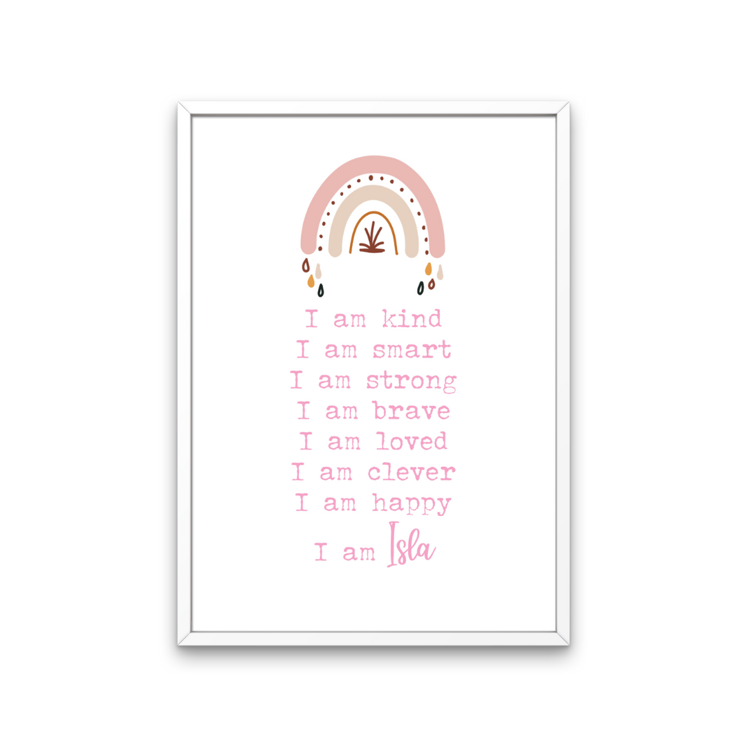 Child's Affirmation / I Am Print Different Colours