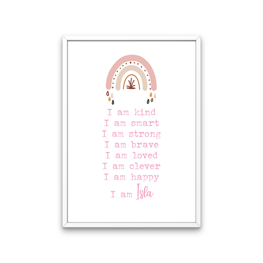 Child's Affirmation / I Am Print Different Colours