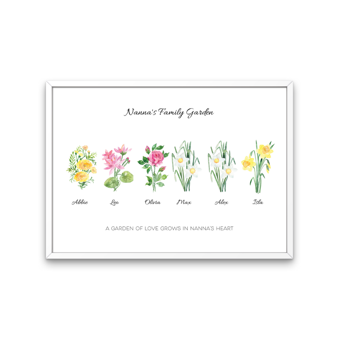 Bright Mum's / Nanna's Garden Family Print