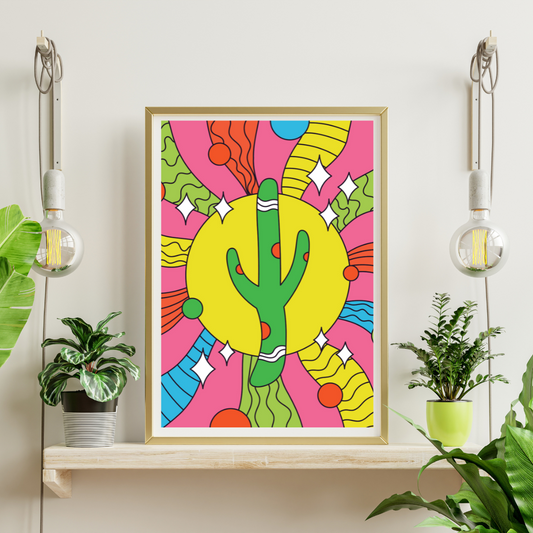 Cactus Retro Print