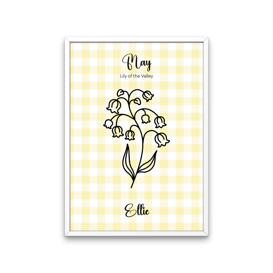 Gingham Lemon Name Print