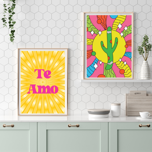 Te Amo Retro Print