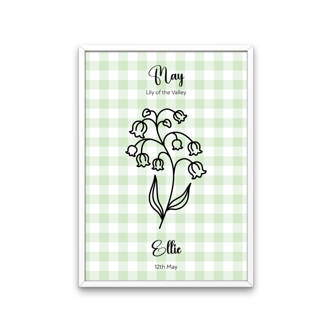 Gingham Green Name Print