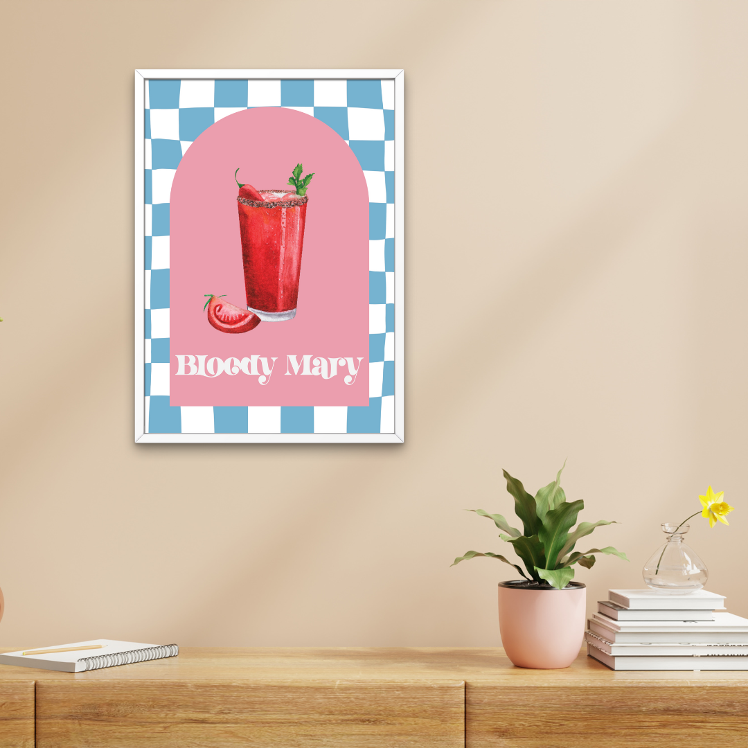 Cocktail Bloody Mary Retro Print