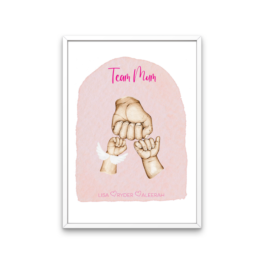 Team Mum Pink Mother's Day Print