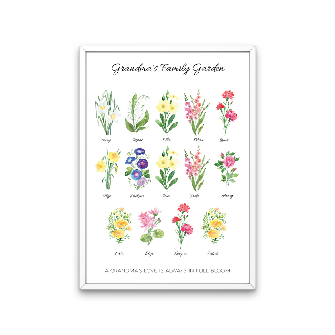 Bright Mum's / Nanna's Garden Family Print