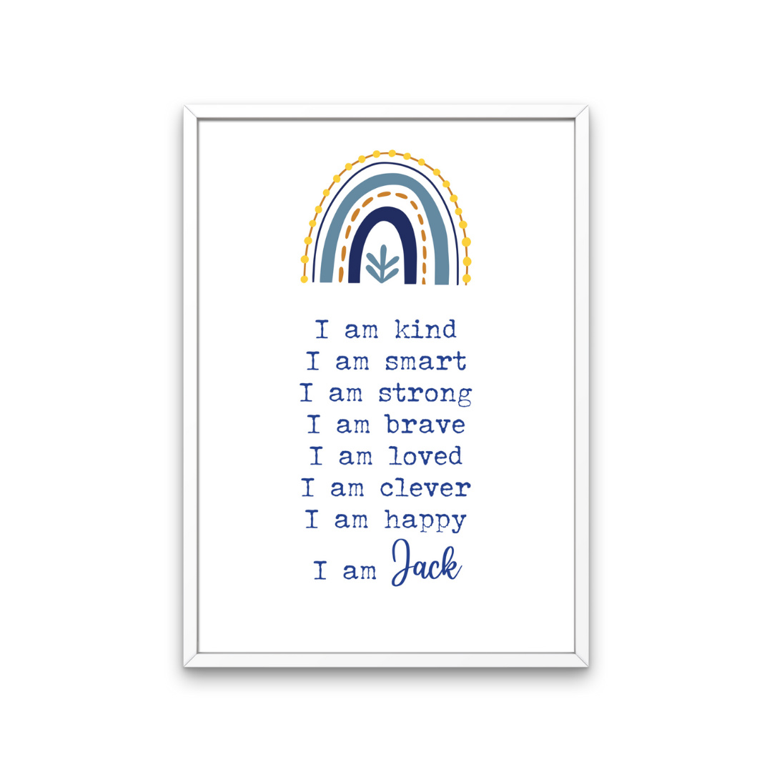 Child's Affirmation / I Am Print Different Colours