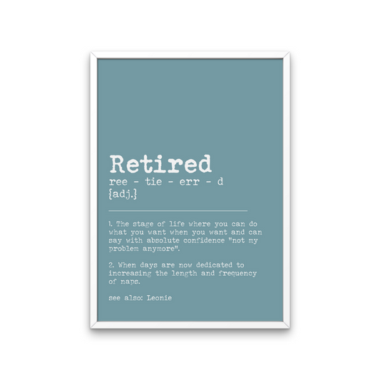 Retired Dictionary Print