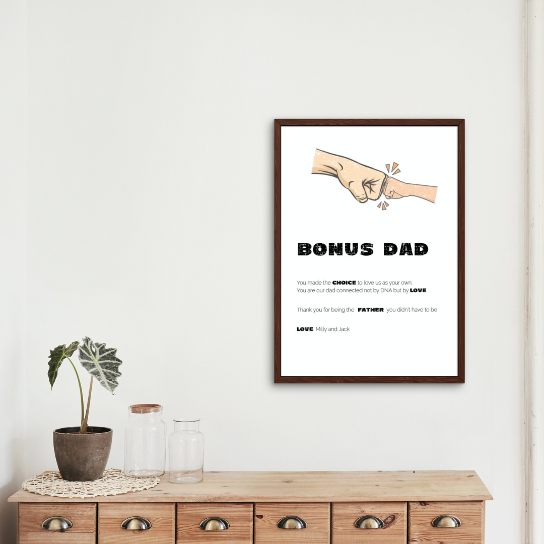 Bonus Dad Fist Pump Personalised Wall Print