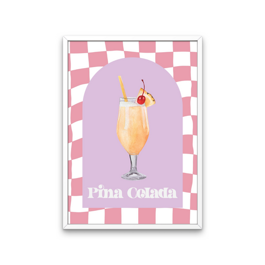 Cocktail Pina Colada Retro Print