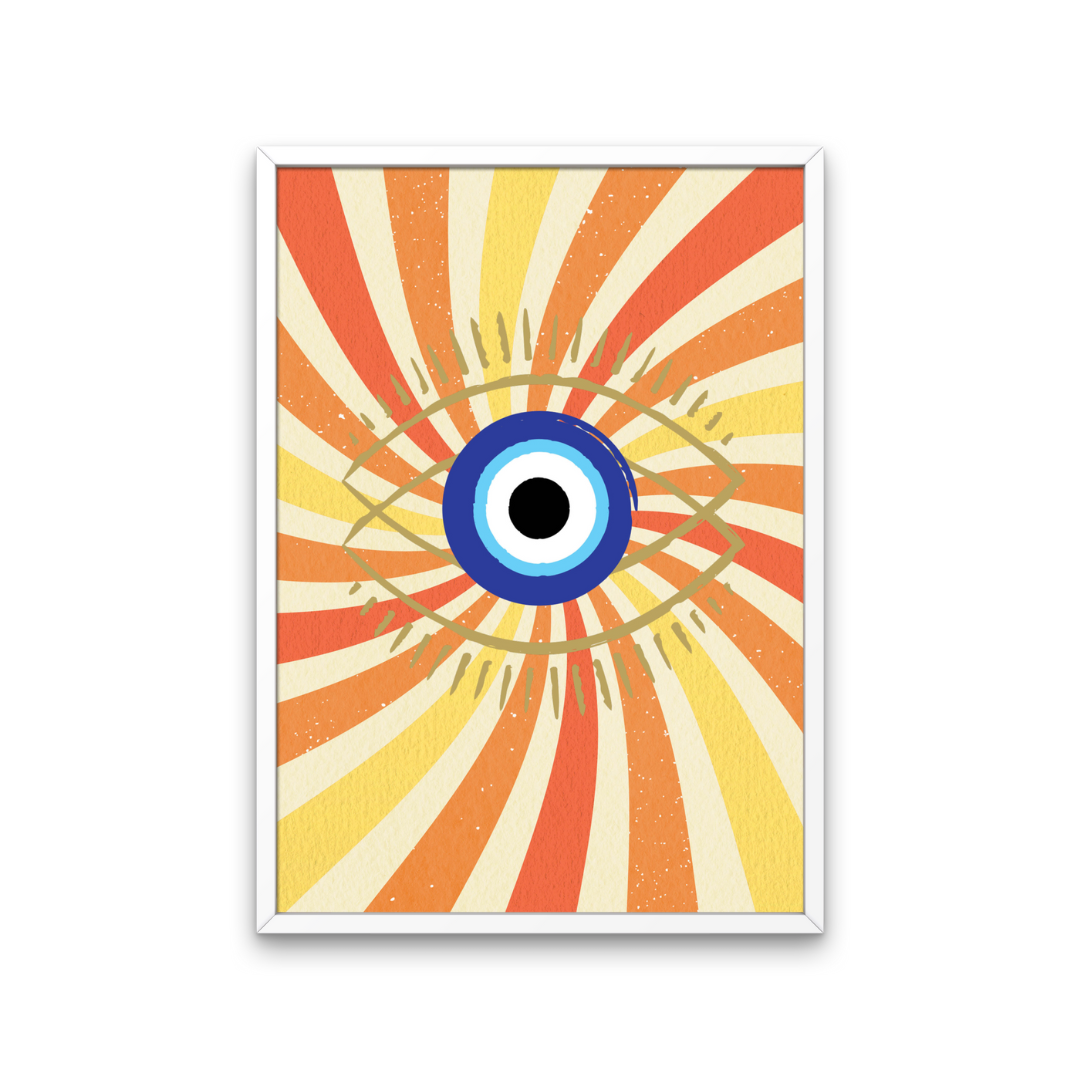 Evil Eye Orange Retro Print