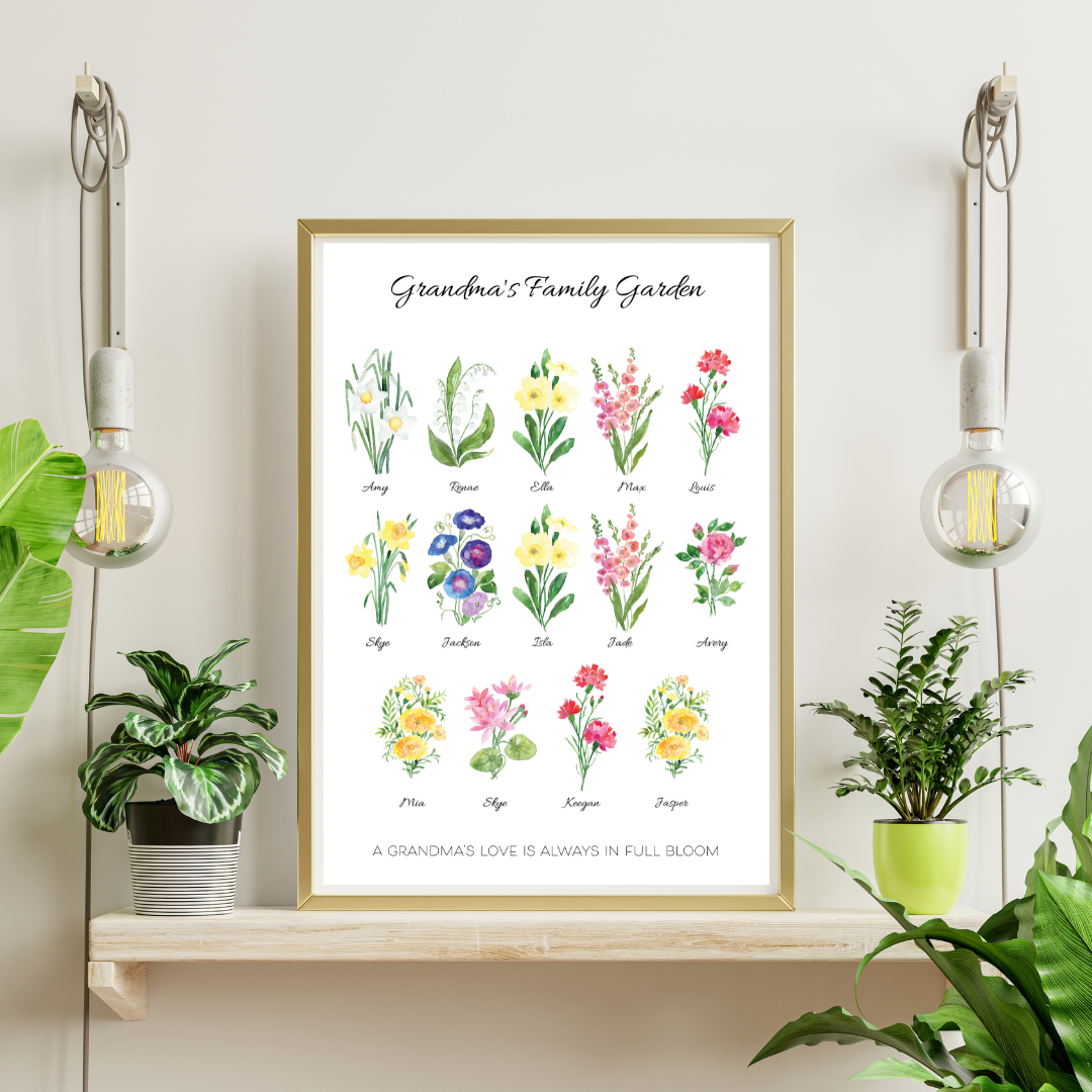 Bright Mum's / Nanna's Garden Family Print