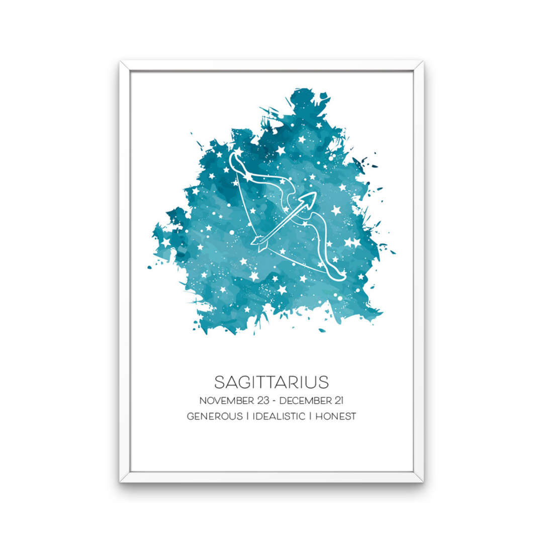 Turquoise Star Sign Print