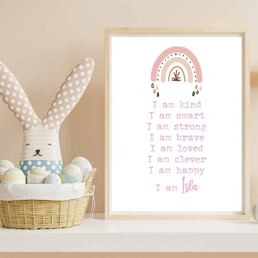 Child's Affirmation / I Am Print Different Colours