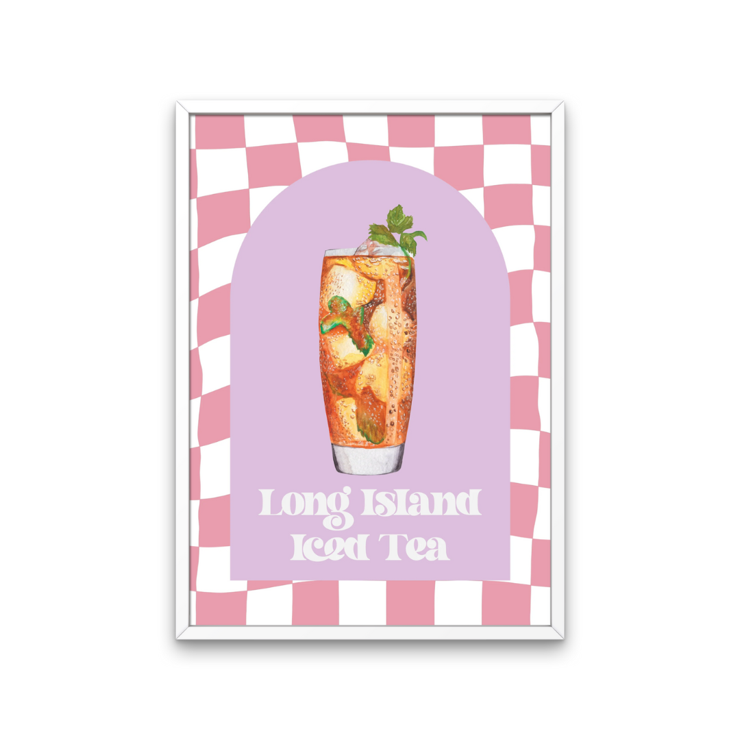 Cocktail Long Island Iced Tea Retro Print