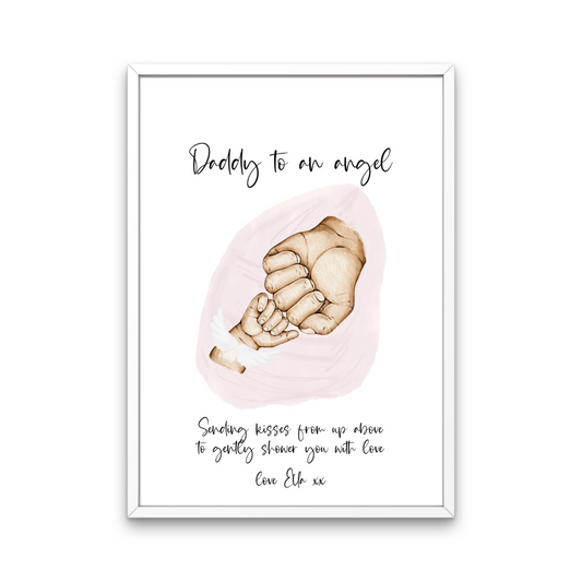 Dad to an Angel Father's Day Personalised Wall Print