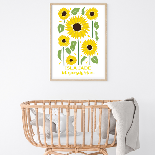 Sunflower Bloom Name Print