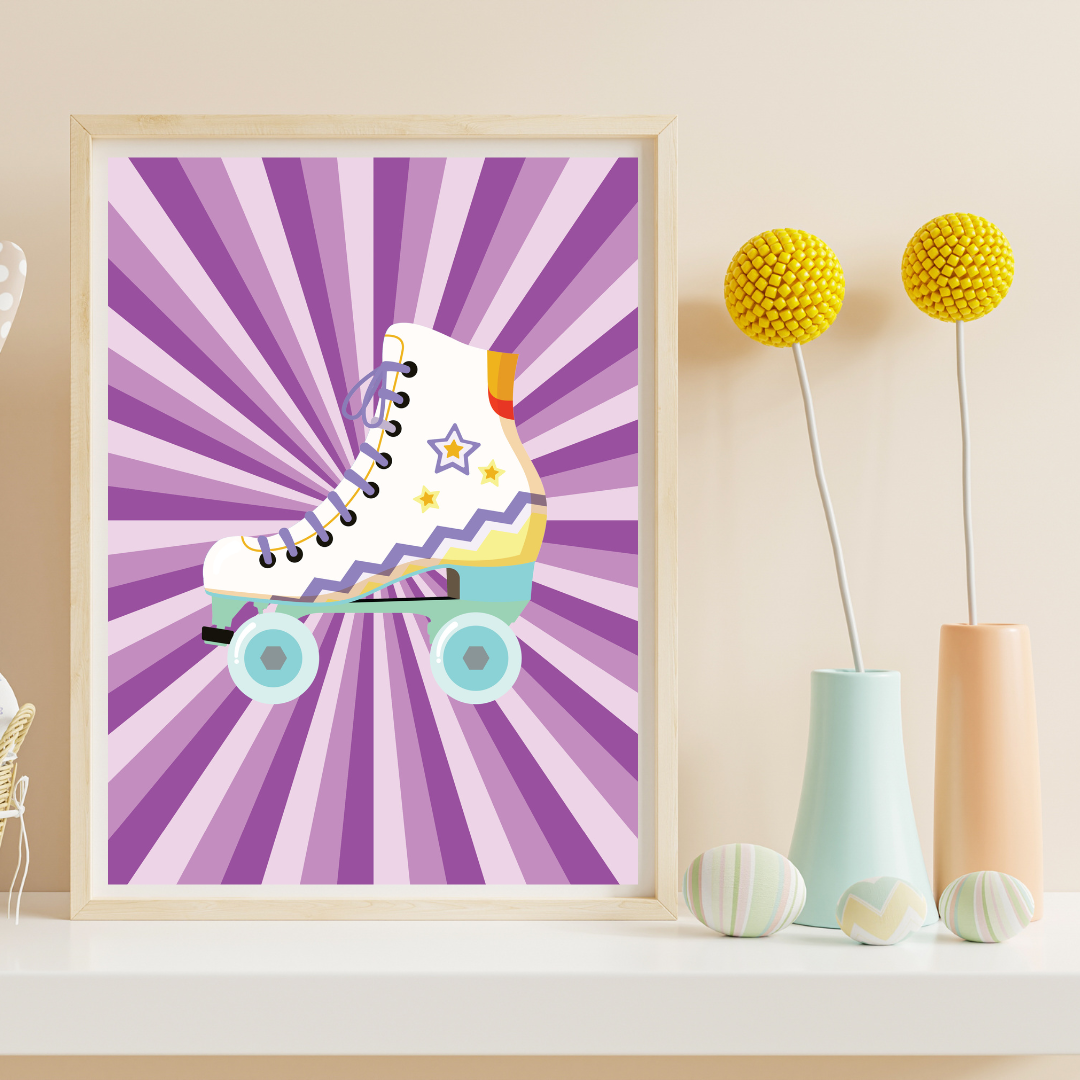 Roller Skate Purple Print