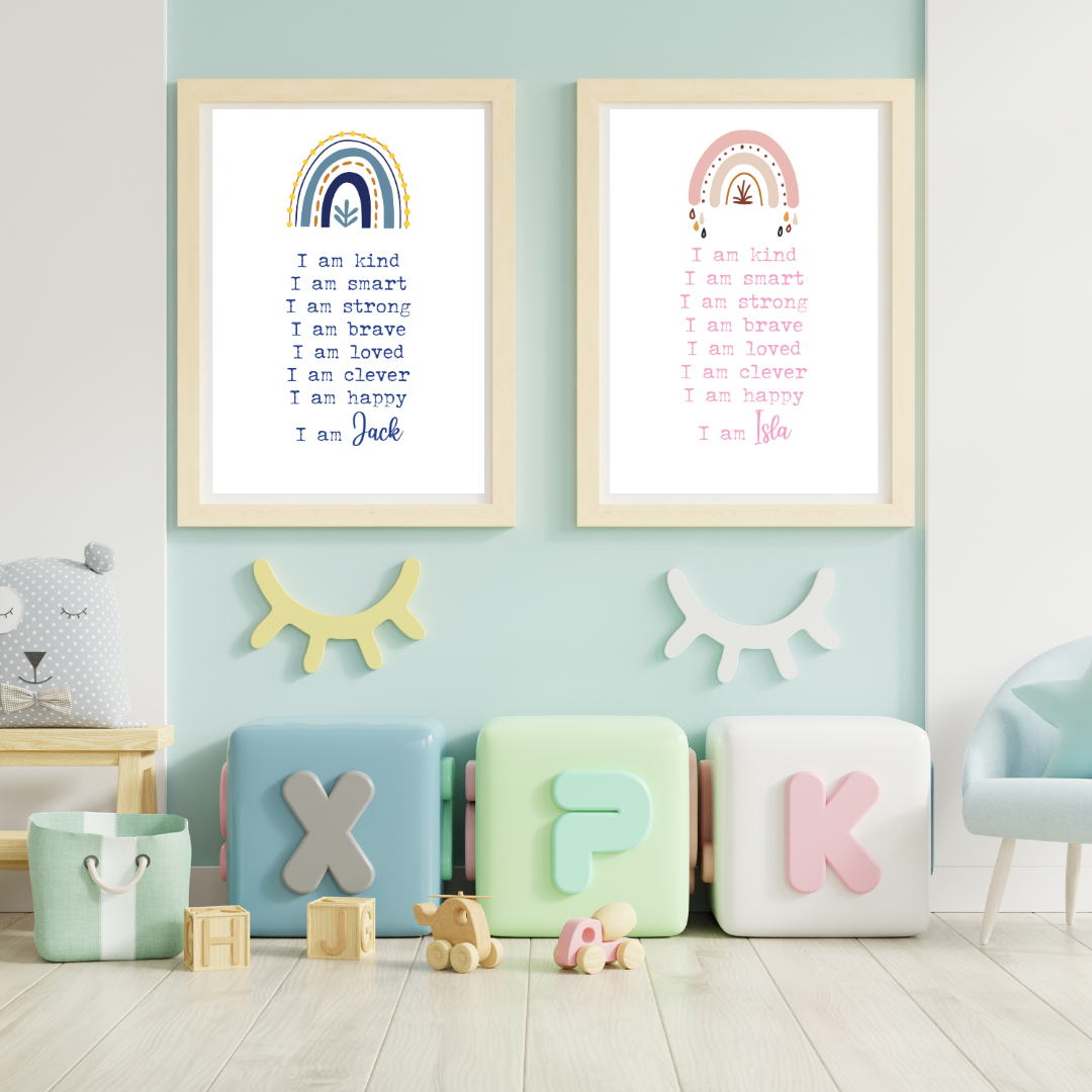 Child's Affirmation / I Am Print Different Colours